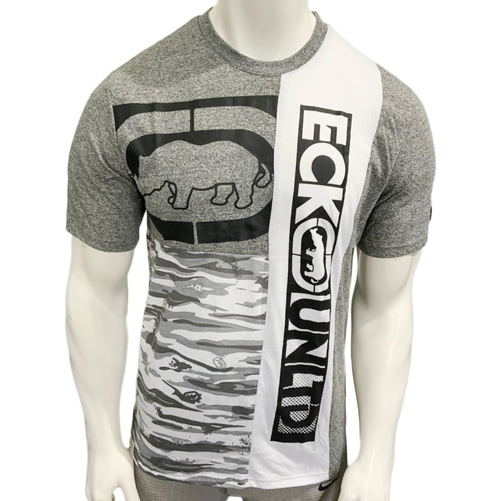 NWT ECKO UNLTD. MSRP $44.99 MENS GRAY CAMO CREW NECK SHORT SLEEVE T-SHIRT SIZE S - Picture 1 of 5